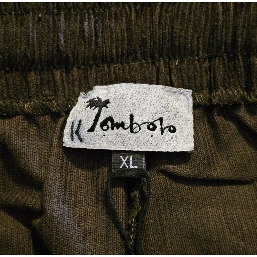 Tombolo Easy‎ Going Pants Brown Corduroy Men's Size XL Drawstring Pockets